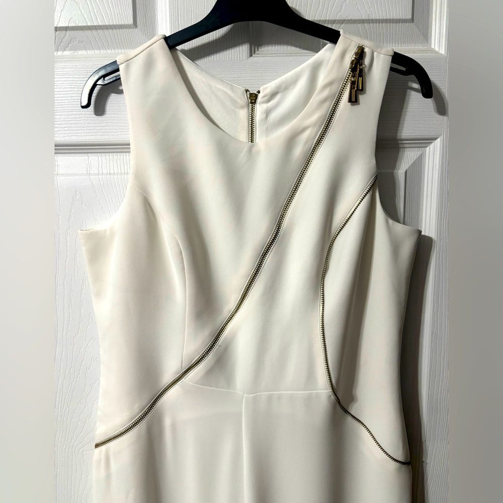 Forever Unique White Jumpsuit W/Gold Zippers Size 12 Bachlorette Bridal Party